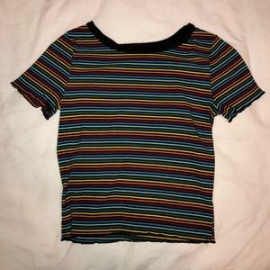 Rainbow Stripe Crop Top